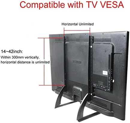 TJLSS Черна Метална Стоманена Скоба за телевизор с Плосък Led LCD телевизор 14-42 инча, Тенис на маса, Телевизор, Десктоп