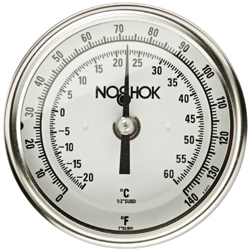 Двухшкальный биметаллический Термометър от неръждаема Стомана серия NOSHOK от Серията 300 304 с Регулируем ъгъл на закрепване, 6 на Пръчка, 5 циферблат, температурен Диап