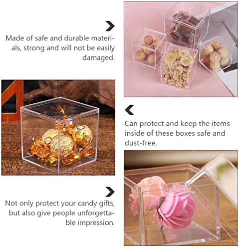 Подарък кутия за Бонбони Amosfun 12шт Прозрачни Кутии за Бонбони Пластмасови Кутии За Сладкиши Кутия За Съхранение на