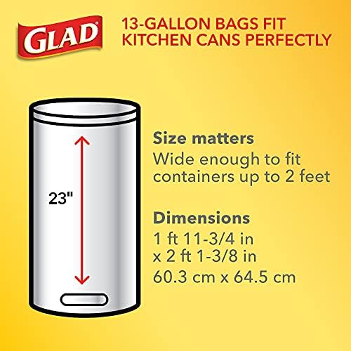 Високи кухненски Торби за боклук GLAD ForceFlex на съвсем малък, 13-Галлонный Сива Чанта за боклук за Кухненско боклуци
