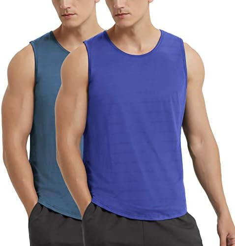 Мъжки Тениски Pilamor (2 опаковки), Ризи без ръкави за мъже фитнес, бързо съхнещи Тениски за фитнес зала за мъже