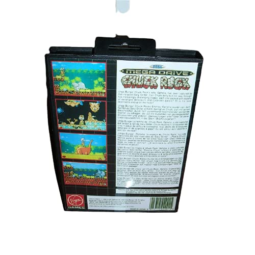 Калъф Aditi Чък Rock 1 EU с кутия и ръководството За игралната конзола Sega Megadrive Genesis 16 бита MD Card (калъф
