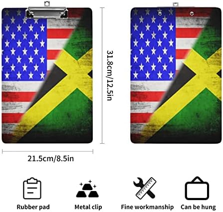 Знамена на САЩ и Ямайка Твърд пластмасов буфер фазер акрилни клипборды с низкопрофильным клип Стандартен размер букви