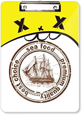Морска Храна Лодка Класически Държава Градски Клипборда Папка Карикатура Офис Бележник Бизнес A4