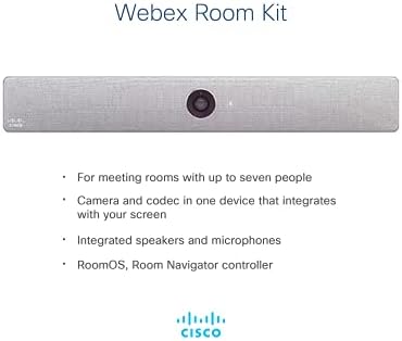 Комплект Cisco Webex Room сензорен екран 10, решение за видео-конферентна връзка Всичко в едно с камера 1080p, вграден