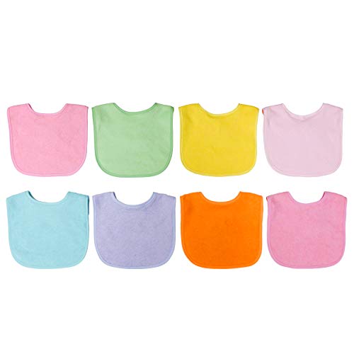 Чист Solutions 8 Опаковки Многоцветного бадем хавлиени Слюнявчика от дебела тел за хранене, за момичета, За 8 парчета