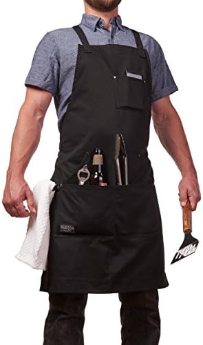 Комплект Памучни престилки Hudson Durable Goods - Класически Черен Професионален Престилка готвач и Теракот Хлопчатобумажный