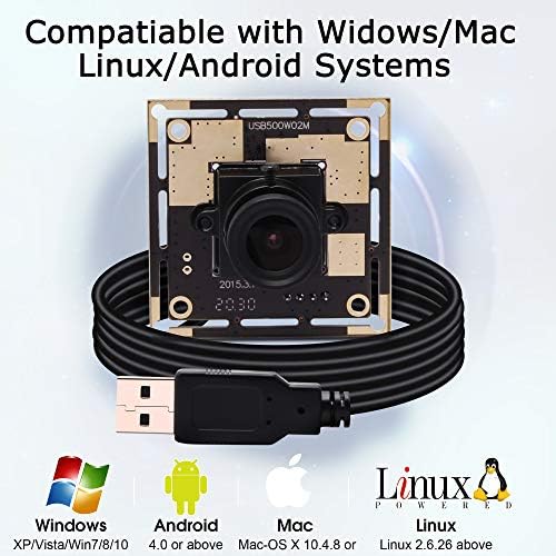 SVPRO USB Модул 5MP Камера с 3,6 мм Обектив MJPEG 2592X1944 CMOS OV5640 Mini ВИДЕОНАБЛЮДЕНИЕ и Безплатен Драйвер за Mac,