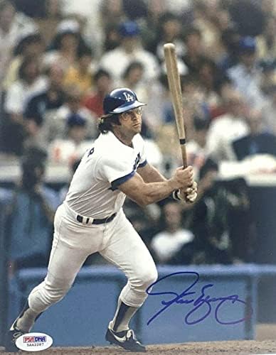 Стив Yeager Подписа 8x10 Снимка Dodgers PSA 5A42287 - Снимки на MLB с автограф