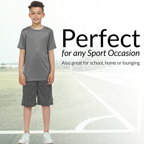 Тениска за активна почивка за момчетата - Быстросохнущий Спортен топ За тренировки с кръгло деколте и къс ръкав, 5 опаковки