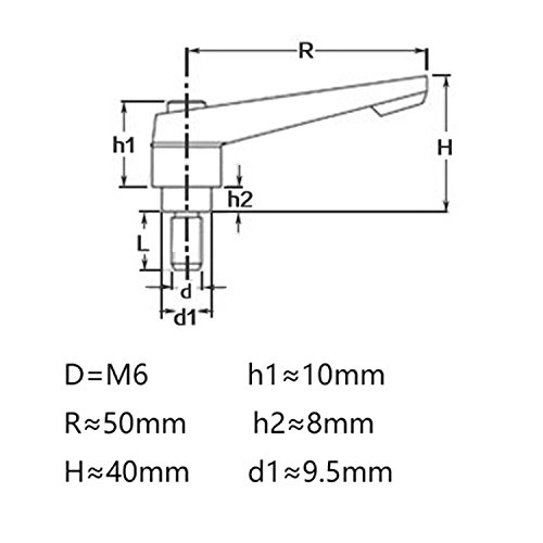 Задържане Дръжка за металообработващи машини с външна резба M6 x 16, Регулируем Зажимная Дръжка, Рафтинг, Опаковка 4