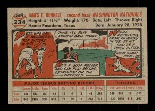 234 Бр Раннелс - Бейзболни картички Topps 1956 г. съобщение (Обикновени) С градацией EXMT - Реколта картички с бейзболна