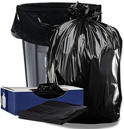 Торби за боклук Plasticplace Contractor 42 Литра │ 6,0 Mils │ Черно тежкотоварни торба за боклук │ 33 x 48 (брой 25 броя)
