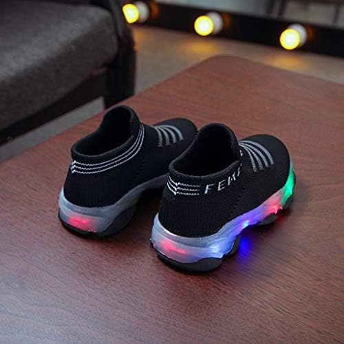 Run Boys/Mesh светещ обувки за малки момичета, Чорапи с led подсветка, ежедневни детски обувки с надпис, Размер 4 за