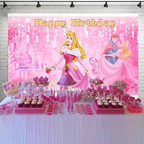 Фон Принцеса Aurora и на Принца, на Фона на Парти в чест на рождения Ден на Спящата Красавица, Блестящ Розов Банер с