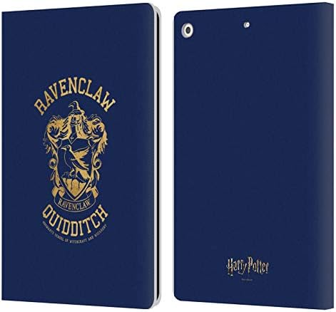 Дизайн на своята практика за главата Официално лицензиран Harry Potter Ravenclaw Quidditch Deathly Смъртта X Кожен Калъф-книжка-джобен формат и е Съвместим с Apple iPad 10.2 2019/2020/2021