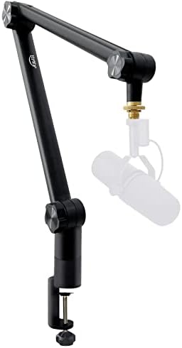 Дръжка на микрофон YIPYOP, Здрав държач за микрофон от неръждаема стомана, Регулируема на 360 ° дръжка на микрофон, Сгъваема