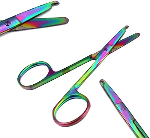 OdontoMed2011 Ножици за шевове, с разноцветни титанов щанга с покритие Рейнбоу цвят - Инструменти - Тънка кука - Неръждаема