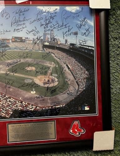 Еволюцията на чемпионству на Бостън Ред Сокс 40+ Снимка с автограф 1/36 Щайнер - Снимки на MLB с автограф