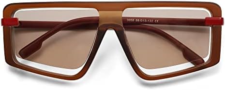 HERJOUR Извънгабаритни Квадратни Слънчеви очила за жени в Правоъгълна Винтажной Рамки очила с Защита от Uv Модни AR82157