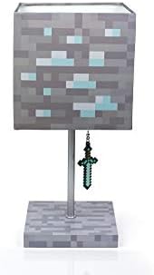 Led Крушка с мощност Diamond Руда Minecraft с 3D Съемником на Диамантения Нож | 14-Инчов Лампа