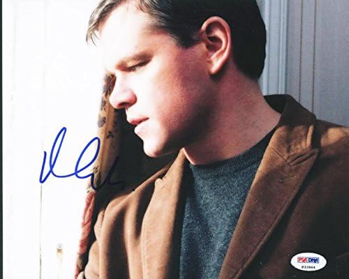 Мат Деймън е Подписал Истинска Снимка с Размер 8X10 с Автограф на PSA/DNA P33964