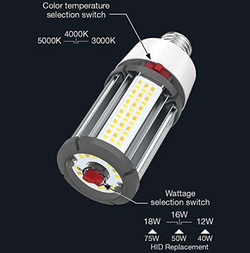 Led лампа Satco S23146 Hi-Pro с възможност за избор на мощност и цветовата температура под формата на царевичен кочан,