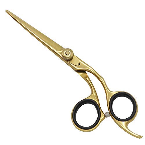 G4 Vision Професионални Извити Златни Фризьорски Ножици за Подстригване, Ножици с Остър Нож, Ножица За Подстригване на
