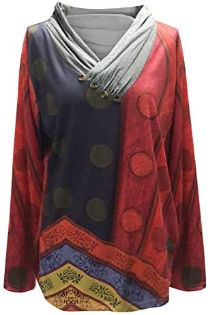 Жена Съкратен Топ копчета, Дамски Блуза с принтом под формата на тай-боядисване с дълъг ръкав, Тениска