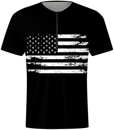 Bmisegm Лятна Мъжка Риза За Плуване, Мъжки Годишният Флаг на Деня на Независимостта, Дигитална 3D Печат, Тениска с Цип,