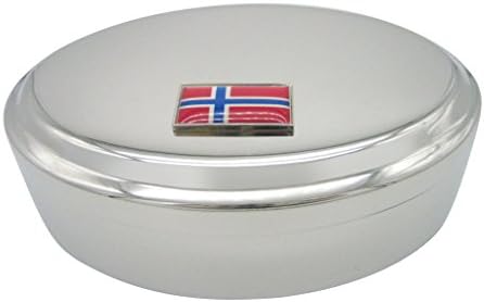 Киола Проектира Тънка Окаймленную Кутия За бижута с Отложено във Формата На Норвежки Флаг, Овална Дрънкулка
