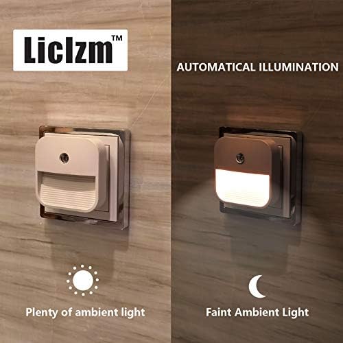 Liclzm Led осветителни тела за Нощно Осветление Прожектор със Сензор за яркост и Здрач Зазоряване за Детския Дом 2 бр.