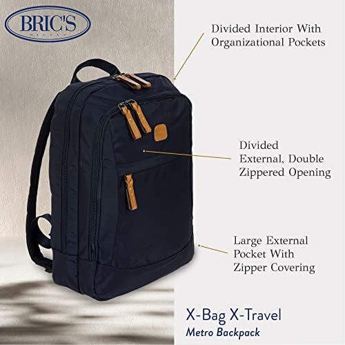 Раница Bric X-Travel Метро Backpack - 15 Инча - Раница за пътуване за жени и мъже от Дизайнерска чанта с големи джобове