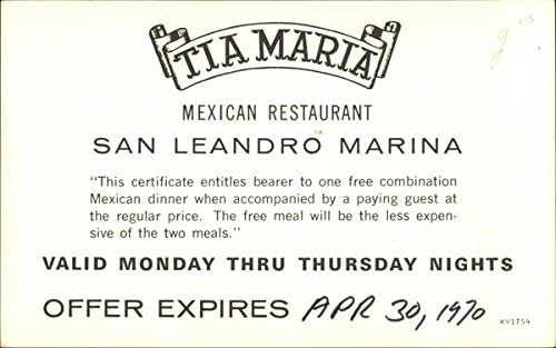 Мексикански ресторант Tia Maria, Сан Леандро на яхтеното пристанище на Сан Леандро, Калифорния КАЛИФОРНИЯ Оригиналната