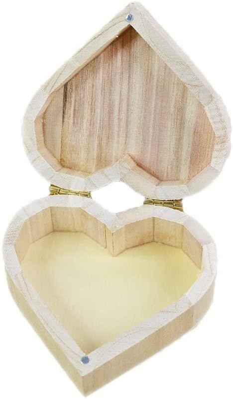 Любовта е във формата На Сърце Дървена Спомен Бижута Кутия За Украшения Органайзер За Съхранение на Обици Перлена Огърлица,