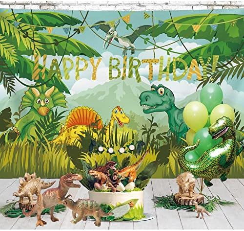 LIVUCEE Малък Динозавър честит Рожден Ден на Фона на Момчето Деца Детско Сафари в Джунглата, за да проверите за Парти