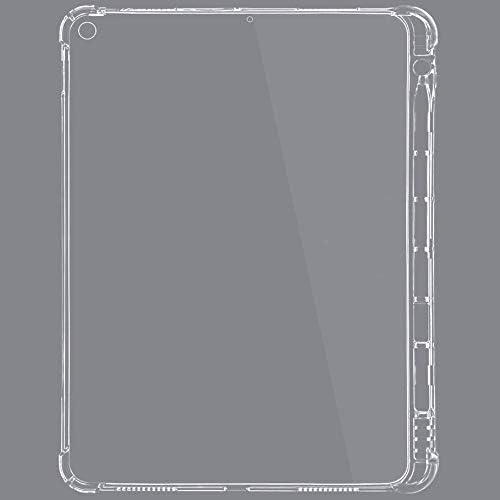 Прозрачен калъф SFFINE за Новия iPad 10.2 7th/8th/9th поколение 2021/2020/2019 с Държач за Моливи, Противоударная Тънка Прозрачна делото от гъвкави TPU силиконов гел, Защитната Обвивка