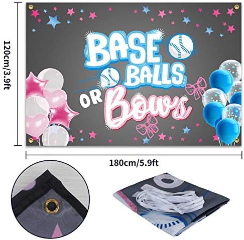 Банер с бейзболни топки PAKBOOM или Панделки На Заден план - Декорации за партита, Разкрива пол - 6x4ft