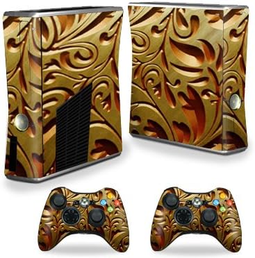 Корица MightySkins, съвместима с конзола на X-Box 360 Xbox 360 S - Мозайка злато | Защитно, здрава и уникална Vinyl стикер