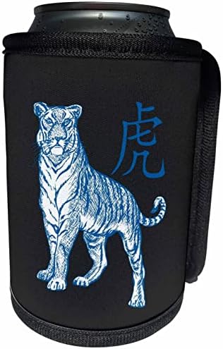 3. Китайският Йероглиф за Година на Тигъра Лаоху в синя опаковка от бутилката - на хладилника (cc_356660_1)