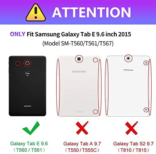 Калъф за таблет Samsung Galaxy Tab E 9,6 2015 Г. (SM-T560/T561/T565/T567), Dikoer, Тънка Регулируема Поставка, Защита
