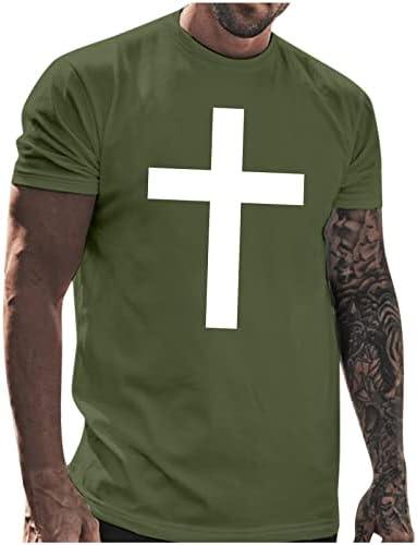 XXBR Мъжки солдатские Тениски с къс ръкав, Летни Блузи с принтом Вярата на Исус и Кръста, Спортни тениски за джогинг,