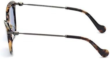 Слънчеви очила Moncler ML 0080 55V Перлено-Синята Хавана, Блестящ Оръжеен Метал / Лещи
