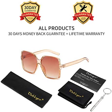 Dollger Извънгабаритни Квадратни Слънчеви Очила за Жени, Големи Модни Слънчеви Очила за мъже, Защита от uv, Унисекс
