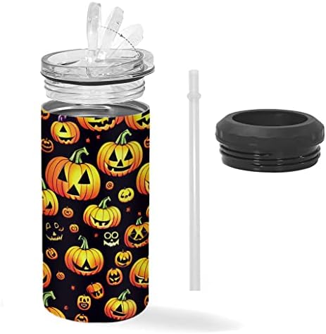 Spooky Halloween Vibes Изолиран Охладител за тънки Кутии - Страховито Охладител За Консерви - Печатни Охладител за тънки