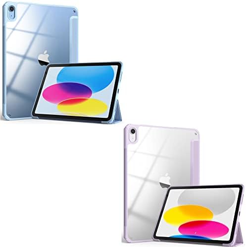 Калъф VOPOTEK за iPad на 10-то поколение 2022, Прозрачен заден панел с твърд диск, КОМПЮТЪР, Тънък Защитен Магнитна поставка,