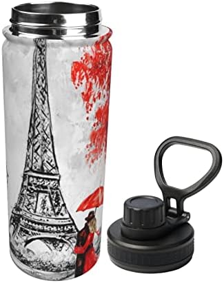 Бутилка за вода Париж-Европейския-Франция 18 Грама, Широка Колба От Неръждаема Стомана С Вакуумна Изолация И Херметически