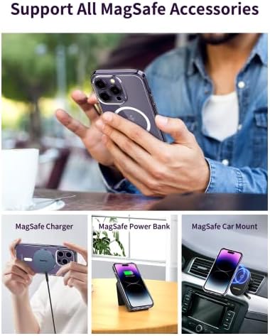 Магнитен калъф за телефон MOMAX за iPhone 14 Pro Max (прозрачен), Стъклена Защитно фолио за екрана на iPhone 14 Pro Max
