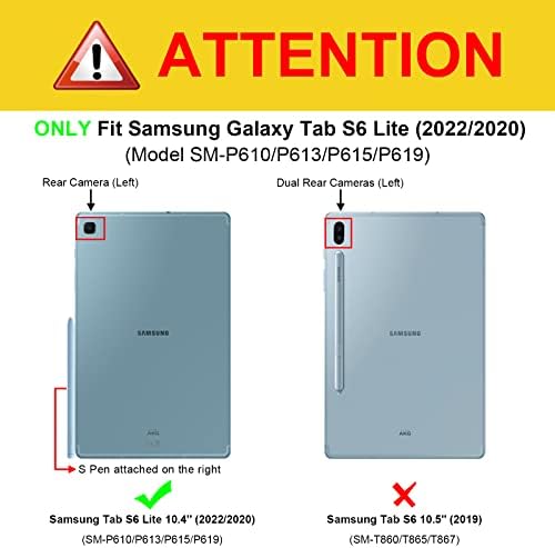 Тънък калъф Fintie за Samsung Galaxy Tab S6 Lite 10,4-инчов модел 2022/2020 (SM-P610/P613/P615/P619) с притежателя на