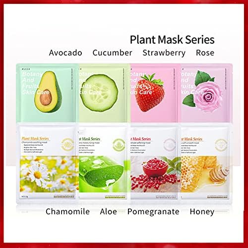 VEFSU Plant Fruit Extract маска Sheet Хидратиращ Контрол на масла Хидратиращ Осветляющий Кожата Spa-ден у дома Двойки (E, Един размер)